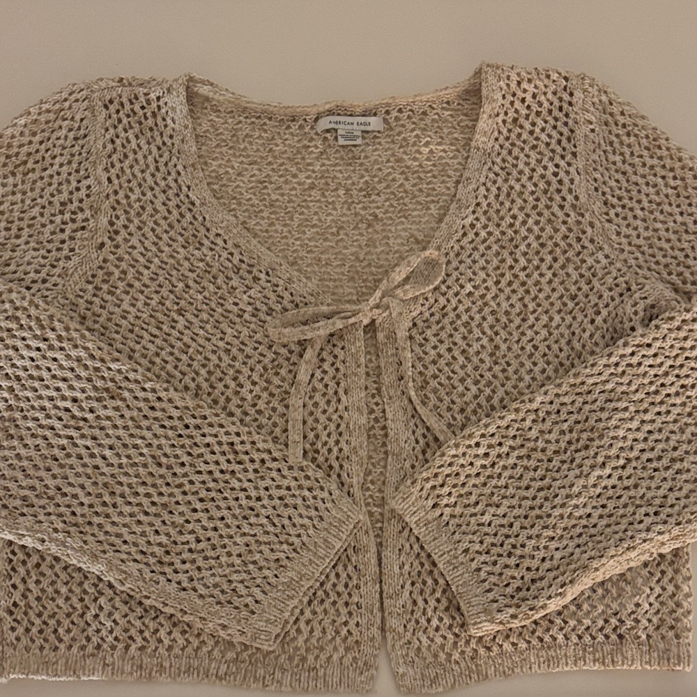 American Eagle Outfitters Beige Knit Cardigan
